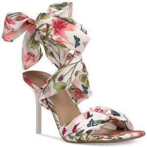 NWOB 8M  Kylah Lace-Up heels floral Pink/White INC International Concepts RARE